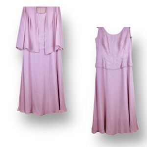JADE BY JASMINE Embroidered Chiffon Formal Special Occasion Dress Lavender Sz 18